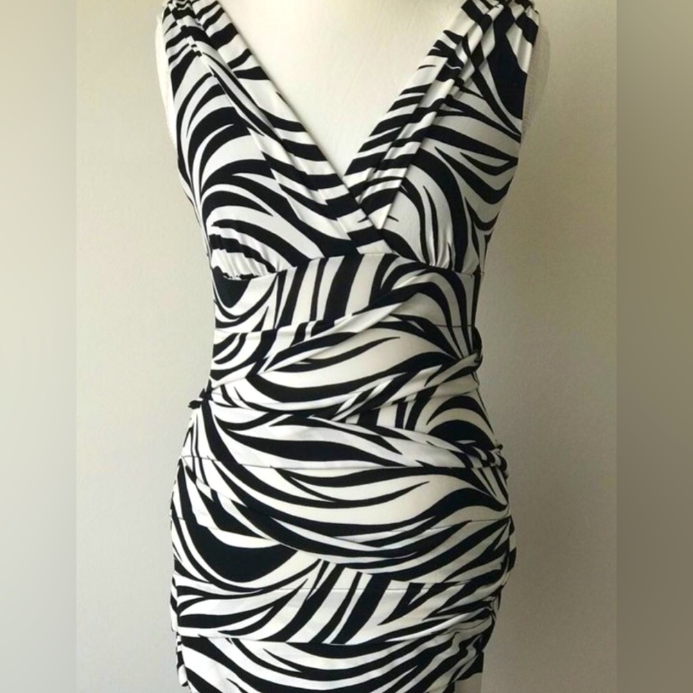 Black and white mini dress